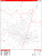 Rocky Mount  Wall Map Red Line Style